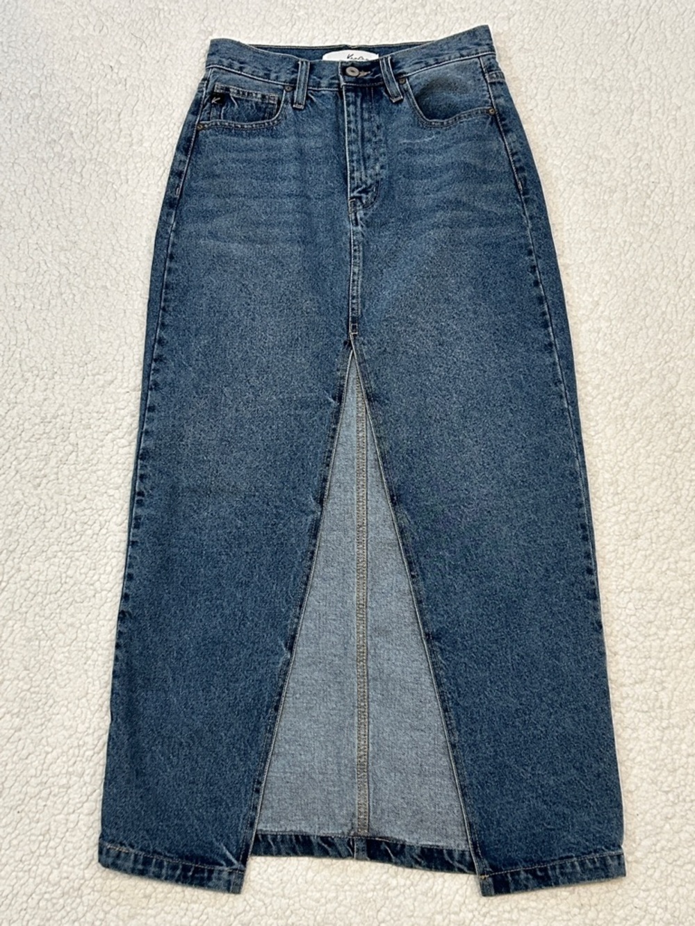 KanCan Pixie 90s Denim Maxi Skirt size Small Medium Wash Western Boho Festival